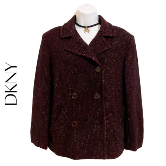 Dkny Jackets & Blazers - DKNY Metallic Wool Double Breasted Blazer, 12